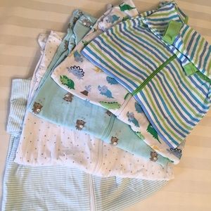 Light blues and greens Gerber jammies  0-3m